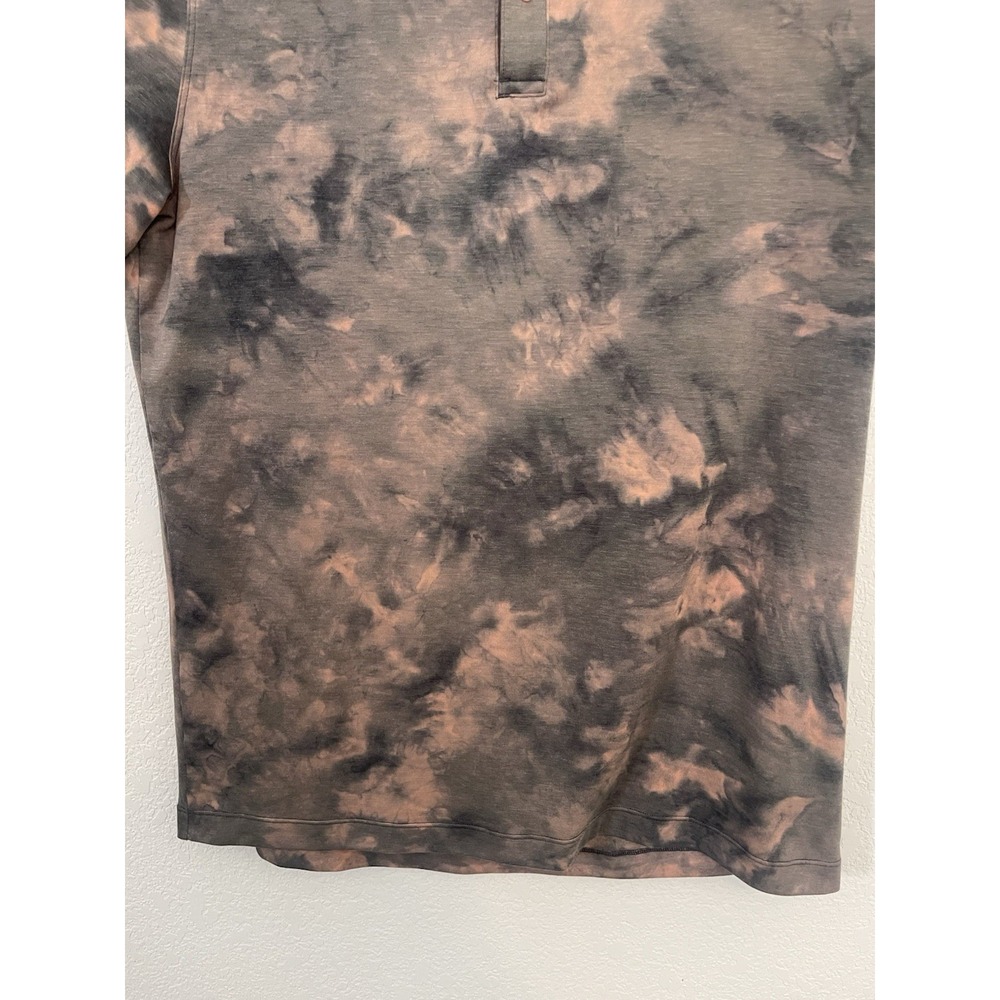 Lululemon Polo Shirt Mens Small Brown Black Tie Dye Evolution Performance Golf - Picture 4 of 9